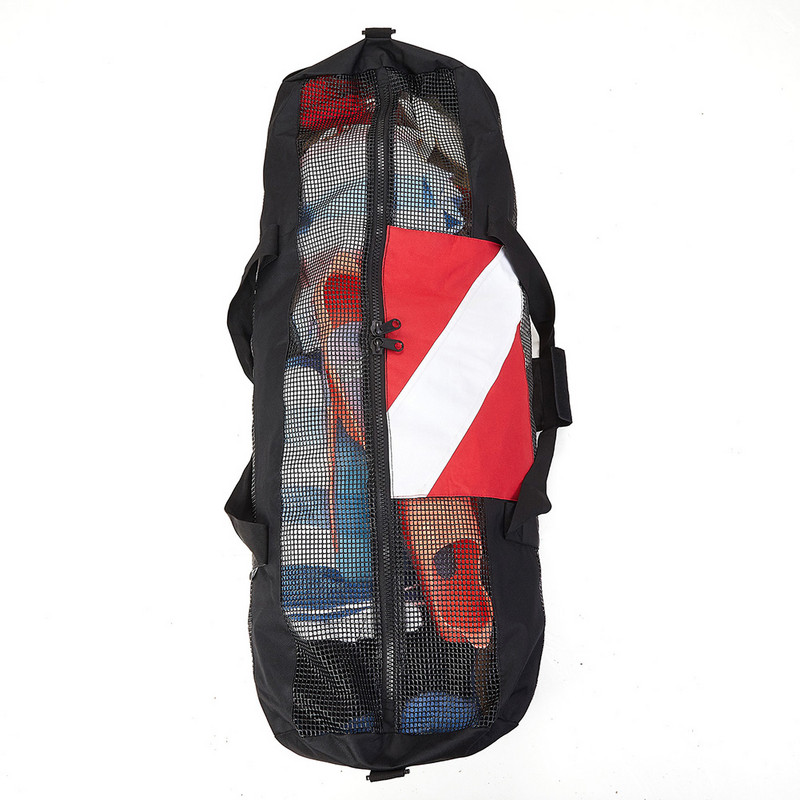 Pārnēsājams niršanas ar akvalangu tīklojums Īpaši liela fitnesa bagāžas soma ar regulējamu plecu siksnu snorkelēšanas piederumu organizatoram