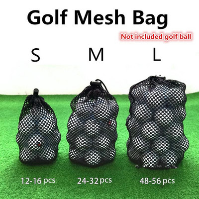 Nailonist golfikotid Spordivõrgust võrkkott 16/32/56 palliga, pingutusnööriga kott Hoiukott golfimängijale õuespordi kingitus