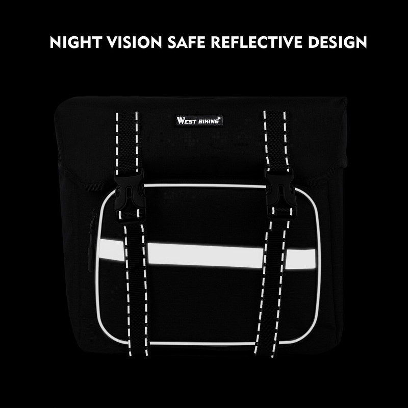 WEST BIKING Velosipēda aizmugurējā sēdekļa soma 25 L lielas ietilpības āra bagāžas somas Riteņbraukšanai MTB šosejas velosipēda bagāžas nodalījuma dubultā soma