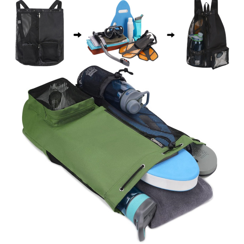 Sukeldumisvarustuse kott ujumiskott võrgust nööriga seljakott Wet Pocket rannaseljakotiga ujumiseks tasuta sukeldumise ja surfamise jõusaalitreeningu jaoks