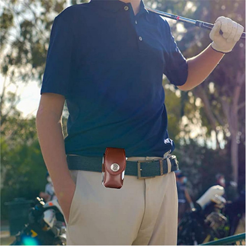 Suport pentru mingi de golf și tricouri din piele de vacă Husă de transport pentru instrumente Cutie de depozitare cu 2 mingi cadou