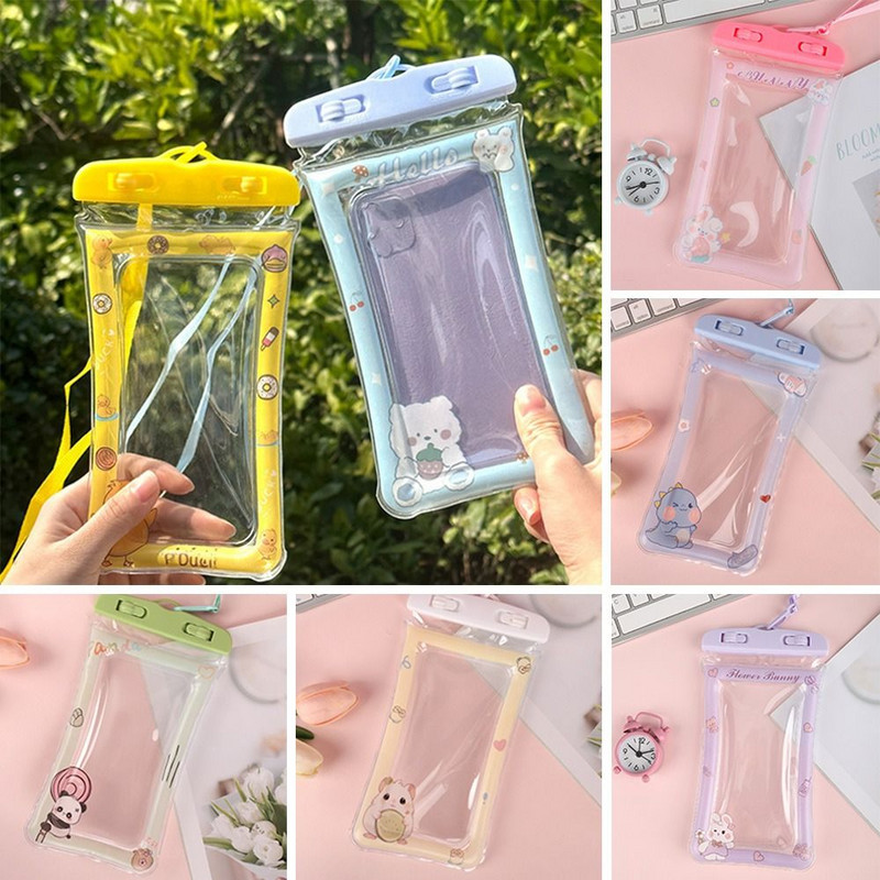 Multifilmi veekindel telefoniümbris armas rihmaga turvapadi Põrutuskindel telefonikott Puuteekraaniga mobiiltelefoni tihendikotid