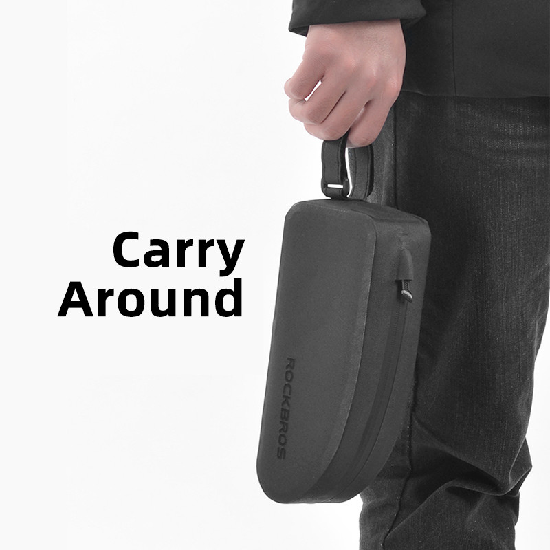 Geantă pentru bicicletă ROCKBROS Geantă pentru cadru cu tub din față pentru ciclism, impermeabilă, de capacitate mare pentru MTB, sacoș pentru bicicletă de drum, accesorii negre pentru bicicletă