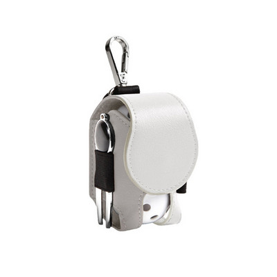 Geantă de depozitare din piele PU pentru mingi de golf Geantă portabilă de depozitare pentru mingi de golf, agățată în talie, cu cataramă metalică, mini accesorii sportive