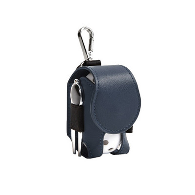 Geantă de depozitare din piele PU pentru mingi de golf Geantă portabilă de depozitare pentru mingi de golf, agățată în talie, cu cataramă metalică, mini accesorii sportive