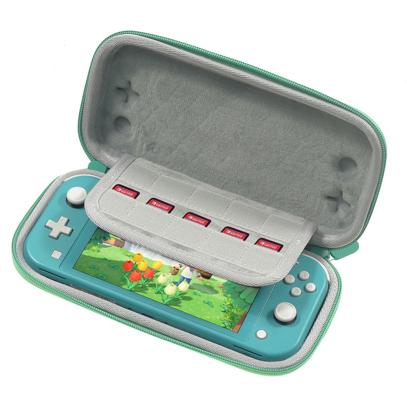 Īpaši plāna rokassomiņa priekš Nintendo Switch Lite Bag Pārnēsājams ūdensnecaurlaidīgs aizsardzības futrālis Tīras krāsas neilona trieciena pogas uzglabāšanas soma