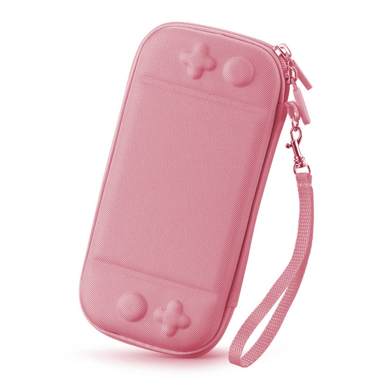 Īpaši plāna rokassomiņa priekš Nintendo Switch Lite Bag Pārnēsājams ūdensnecaurlaidīgs aizsardzības futrālis Tīras krāsas neilona trieciena pogas uzglabāšanas soma