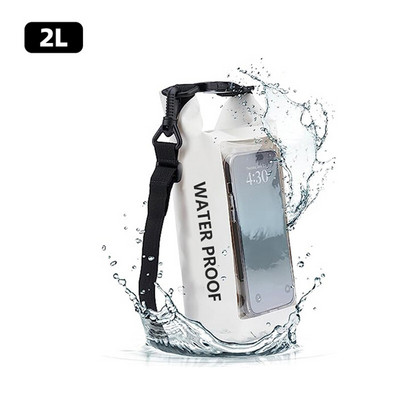 2L Dry Bag Ecran tactil Genți impermeabile pentru Trekking Drifting Rafting Surfing caiac Genți pentru sport în aer liber Echipament de camping XA394Q