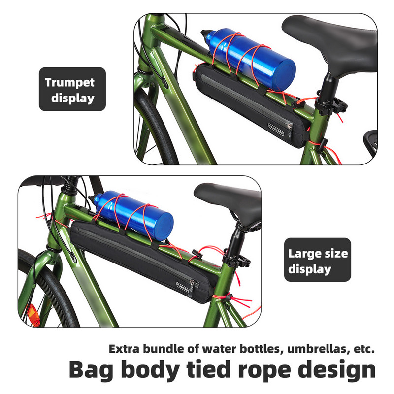 Ūdensizturīgs velosipēda trīsstūra soma Lielas ietilpības velosipēda rāmja soma Velosipēda zem caurules somas velosipēda piederumu futrālis