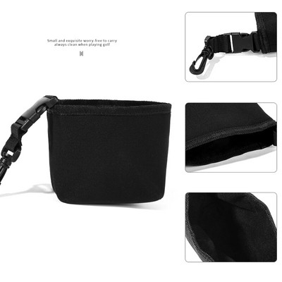 Golfa tīrīšanas maisiņš, ūdensizturīgs oderējums, noņemams klips, dāvanas, viegli pārnēsājamas, klubs, melns viegls, kompakts mikrošķiedras audums, pārnēsājams
