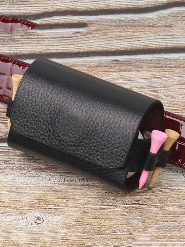 Golfa mini soma PU ādas golfa bumbiņu maiss, kas pakārts uz vidukļa Golfa jostas pārnēsājams golfa glabāšanas futrālis golfa sporta piederumu dāvanai