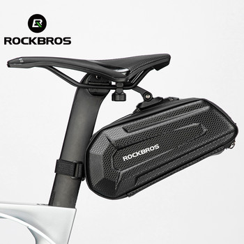 ROCKBROS1.7L Αδιάβροχη τσάντα ποδηλάτου πίσω μεγάλης χωρητικότητας Στύλος καθίσματος γρήγορης αποδέσμευσης Αξεσουάρ πίσω τσάντα με διπλό φερμουάρ