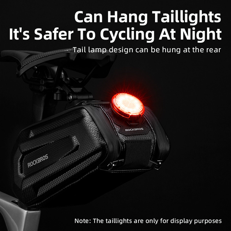 ROCKBROS1.7L dviračio krepšys, atsparus vandeniui galinis, didelės talpos, greitai atleidžiamas sėdynės atramas, atsparus smūgiams, dvigubo užtrauktuko galinio krepšio priedai