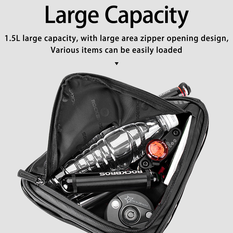 ROCKBROS velosipēda soma Īpaši viegla cauruļu velosipēdu uzglabāšanas soma, trīsstūrveida sēdekļu rāmja maisiņš riteņbraukšanai āra sporta velosipēdu piederumi