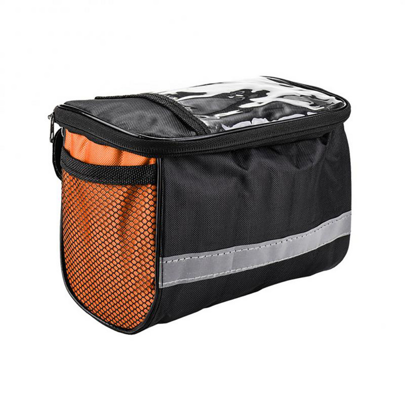 Velosipēda priekšējā stūres soma Daudzfunkcionāla pārnēsājama atstarojoša sloksne velosipēda rāmja Pannier plecu somas organizators