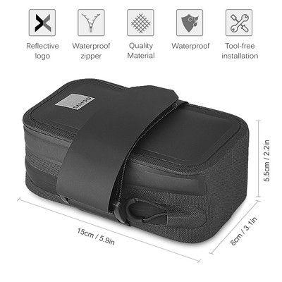 SAHOO Geantă de șa pentru bicicletă, reflectorizant, tijă scaun spate, carcasă de mare capacitate, coadă rezistentă la apă, accesorii pentru bicicletă