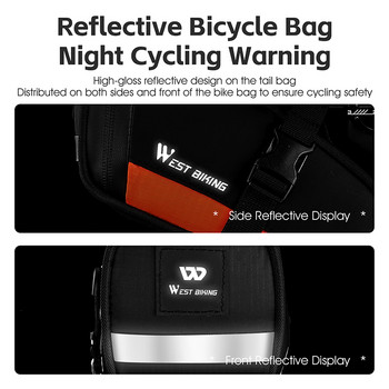 WEST BIKING 1,2L Mini τσάντα ποδηλάτου τσάντα σέλας Φορητή αντανακλαστική πίσω θέση καθίσματος ιππασίας αποθήκευση Αξεσουάρ τσάντα ποδηλάτου MTB