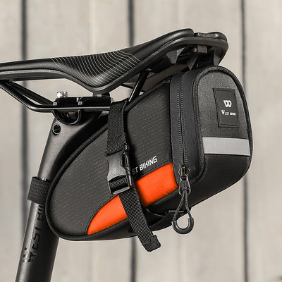 WEST BIKING 1,2 L mini velosipēdu soma sēdekļu soma Pārnēsājama atstarojoša astes sēdekļa staba glabāšana, MTB velosipēdu somas piederumi