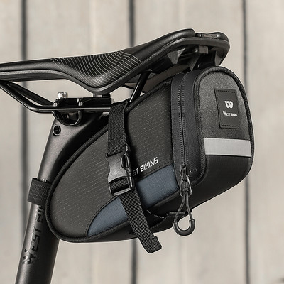WEST BIKING 1,2 L mini velosipēdu soma sēdekļu soma Pārnēsājama atstarojoša astes sēdekļa staba glabāšana, MTB velosipēdu somas piederumi