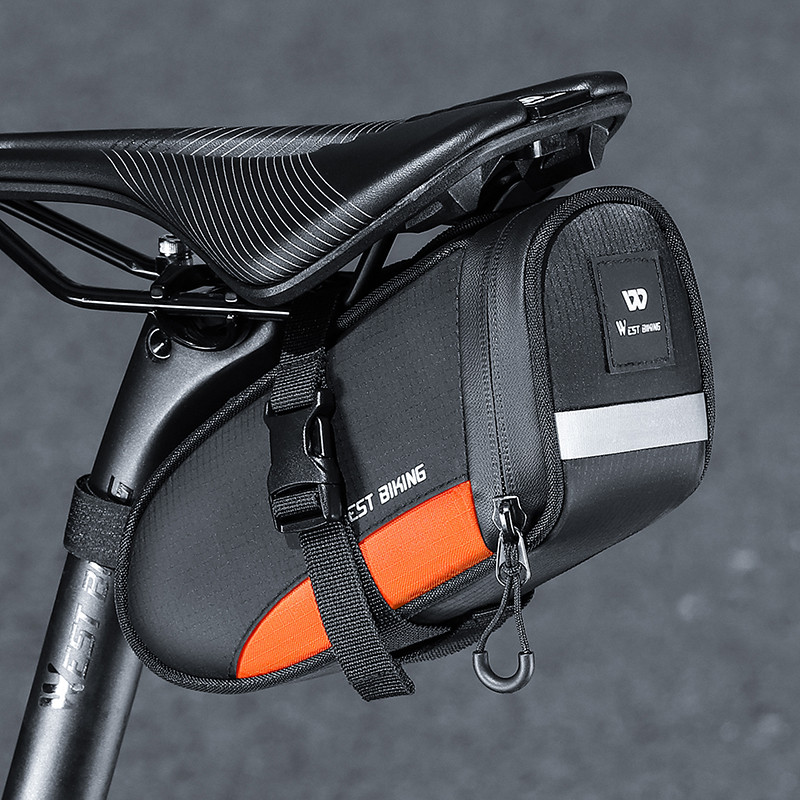 WEST BIKING 1,2 L mini velosipēdu soma sēdekļu soma Pārnēsājama atstarojoša astes sēdekļa staba glabāšana, MTB velosipēdu somas piederumi