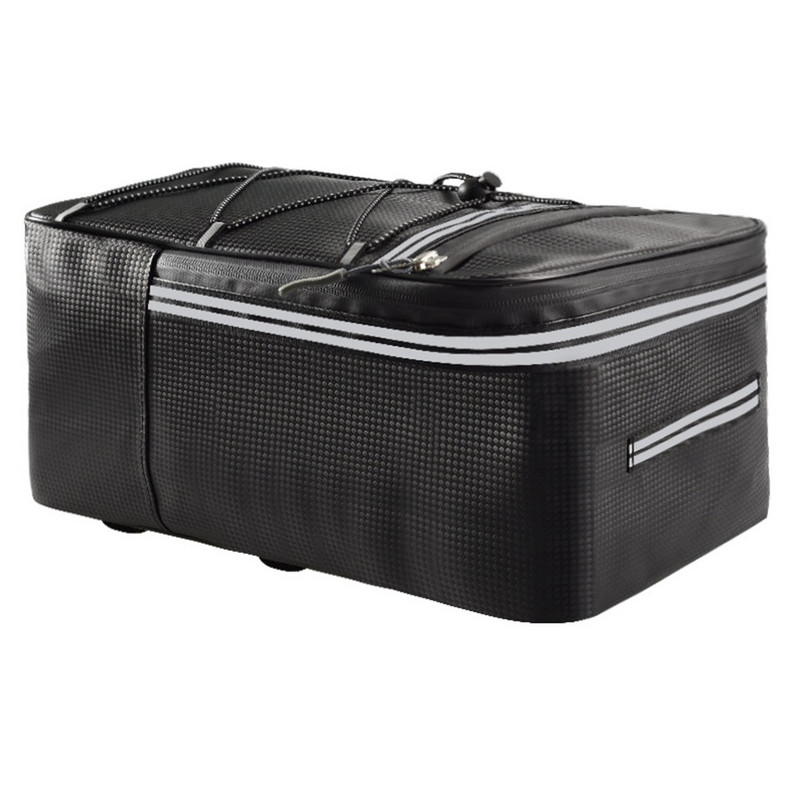 15 L velosipēda aizmugurējā bagāžnieka glabāšanas bagāžas ūdensnecaurlaidīga velosipēda bagāžnieka soma ar atstarojošām svītrām PU vairāku kabatu elastīga siksna 7 l/4,5 l