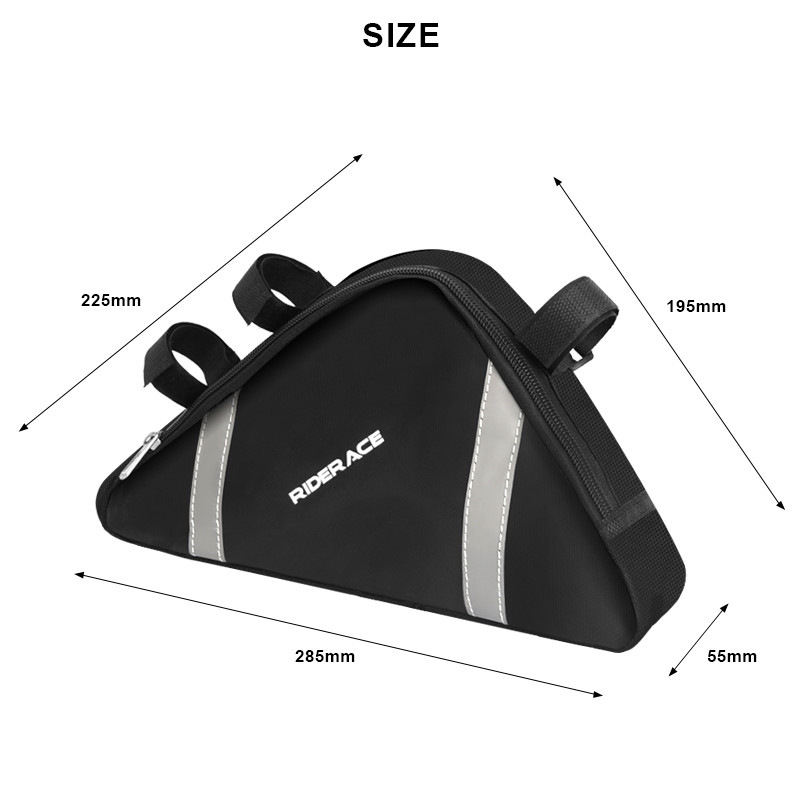 Geantă pentru bicicletă cu bandă reflectorizată pentru bicicletă de munte genți pentru cadru din tubul din față, impermeabile, durabile, husă triunghiulară MTB, accesorii pentru ciclism