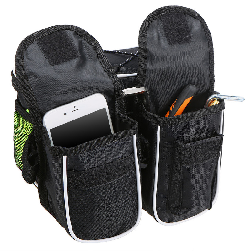 Lixada riteņbraukšanas velosipēda augšējā caurule ar lietus pārsegu ūdensizturīgs kalnu velosipēda priekšējais rāmis Pannier Bag Pack velosipēda soma