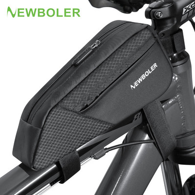 NEWBOLER Geantă portabilă pentru bicicletă, geantă triunghiulară cu tub superior pentru bicicletă, ultraușoară, MTB, bicicletă de drum, geantă pentru instrumente pentru tubul din față, accesorii pentru biciclete