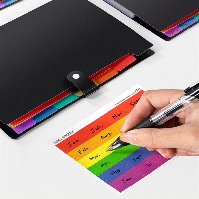 7 slāņi, izvēršot A4 formāta failu mapi, glabāšanas maisiņu, pārbaudiet papīra dokumentu organizatoru failu portfeļus Skolas kancelejas preces biroja piederumi