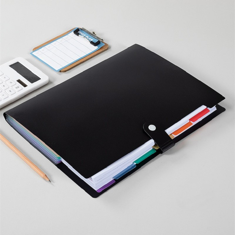 7 slāņi, izvēršot A4 formāta failu mapi, glabāšanas maisiņu, pārbaudiet papīra dokumentu organizatoru failu portfeļus Skolas kancelejas preces biroja piederumi