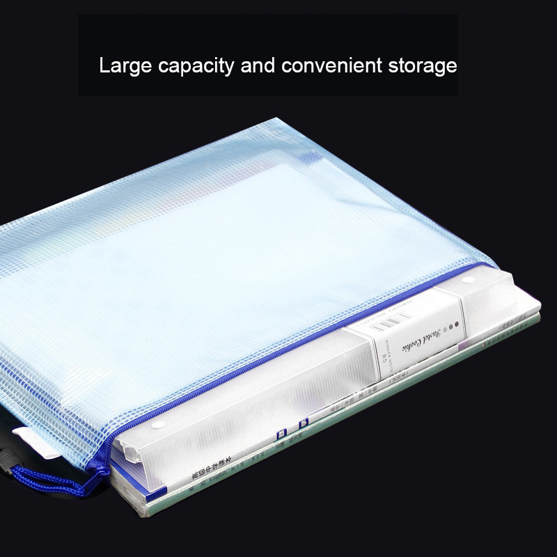 10db A4/A5/A6 hálós cipzáras tasak dokumentumtáska vízálló cipzáras irattartók Iskolai irodaszerek tolltartó tárolótáskák