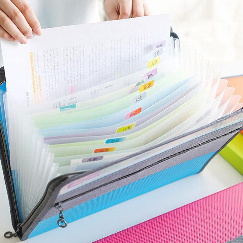 Noul organizator de fișiere extensibil, 13 buzunare, acordeon, folder de fișiere A4, organizator de documente, folder de fișiere extensibil cu fermoar, cu închidere cu fermoar