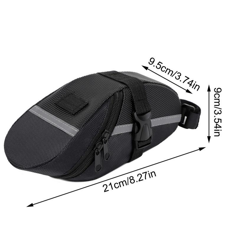 Velosipēda sēdekļu soma MTB šosejas velosipēda aizmugurējā soma ar atstarojošu sloksni, ūdensnecaurlaidīga velosipēda aizmugurējā remonta instrumenta soma riteņbraukšanas piederumam