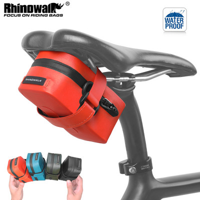 Geantă de șa pentru bicicletă Rhinowalk Geantă mică de 0,4 L, impermeabilă, geantă portabilă pentru tijă de șa Geantă universală pentru scaun pentru ciclism Pachet spate