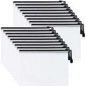 Paket od 18 A5 mrežaste torbice s patentnim zatvaračem, torbice s patentnim zatvaračem, torbe za pohranu društvenih igara za školski uredski pribor i putovanja