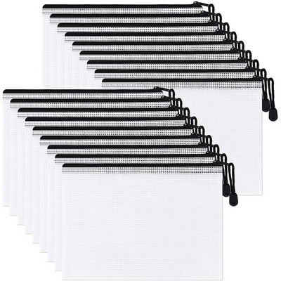 Paket od 18 A5 mrežaste torbice s patentnim zatvaračem, torbice s patentnim zatvaračem, torbe za pohranu društvenih igara za školski uredski pribor i putovanja