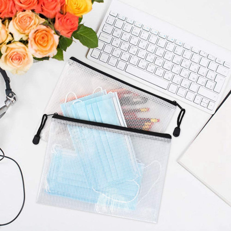 Paket od 18 A5 mrežaste torbice s patentnim zatvaračem, torbice s patentnim zatvaračem, torbe za pohranu društvenih igara za školski uredski pribor i putovanja