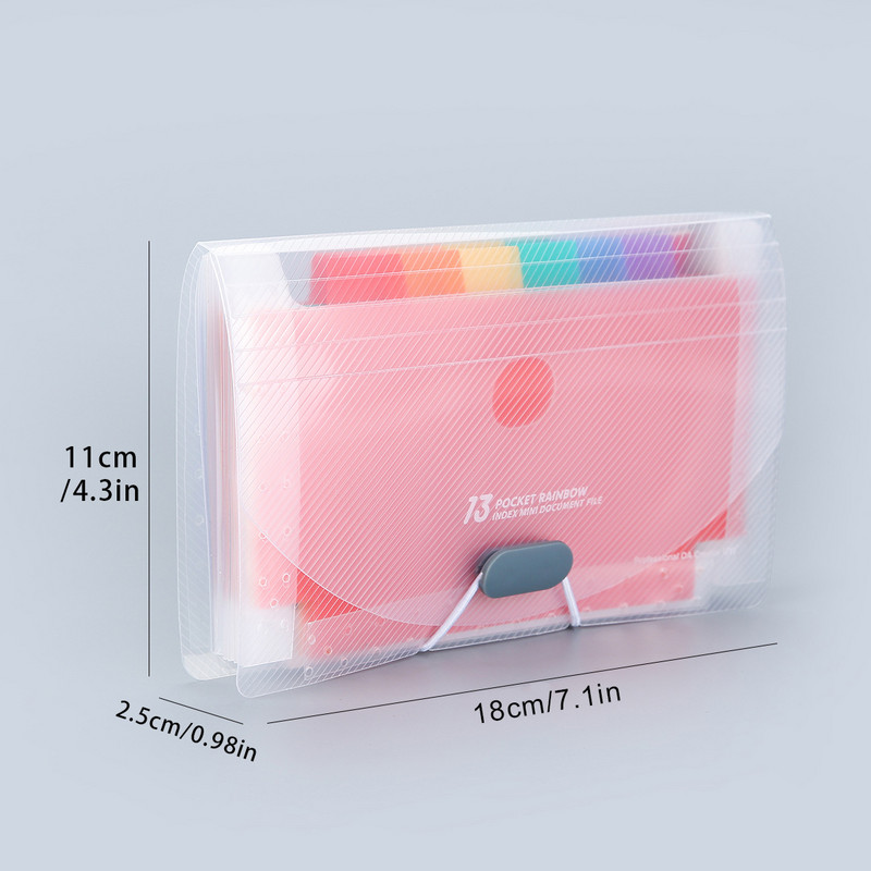 13 zsebes, kibővülő irattartó fedővel Accordian papírmappa irattartó A6 méretű dokumentumszervező otthoni iskolához