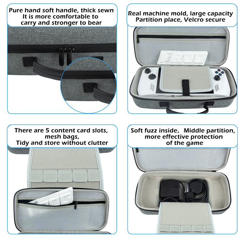 Pārnēsāšanas soma glabāšanas soma Asus ROG Ally spēļu konsoles rokturis EVA uzglabāšanas kaste Pārnēsājama EVA soma spēļu piederumiem