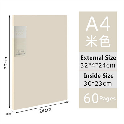 20/30/40/60 oldal A4-es oldalsó átlátszó vastagodó mappa Kiváló minőségű többrétegű iratborító Irodai tanszerek