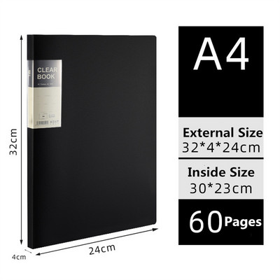 20/30/40/60 oldal A4-es oldalsó átlátszó vastagodó mappa Kiváló minőségű többrétegű iratborító Irodai tanszerek