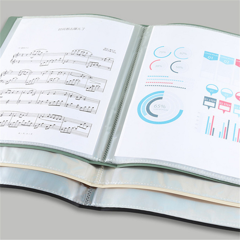 20/30/40/60 oldal A4-es oldalsó átlátszó vastagodó mappa Kiváló minőségű többrétegű iratborító Irodai tanszerek