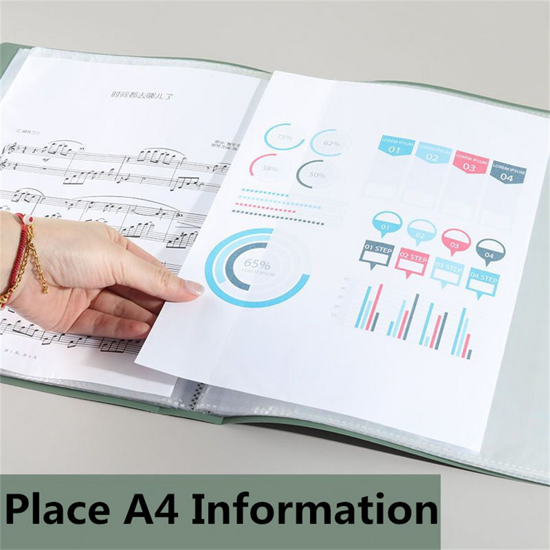 20/30/40/60 oldal A4-es oldalsó átlátszó vastagodó mappa Kiváló minőségű többrétegű iratborító Irodai tanszerek