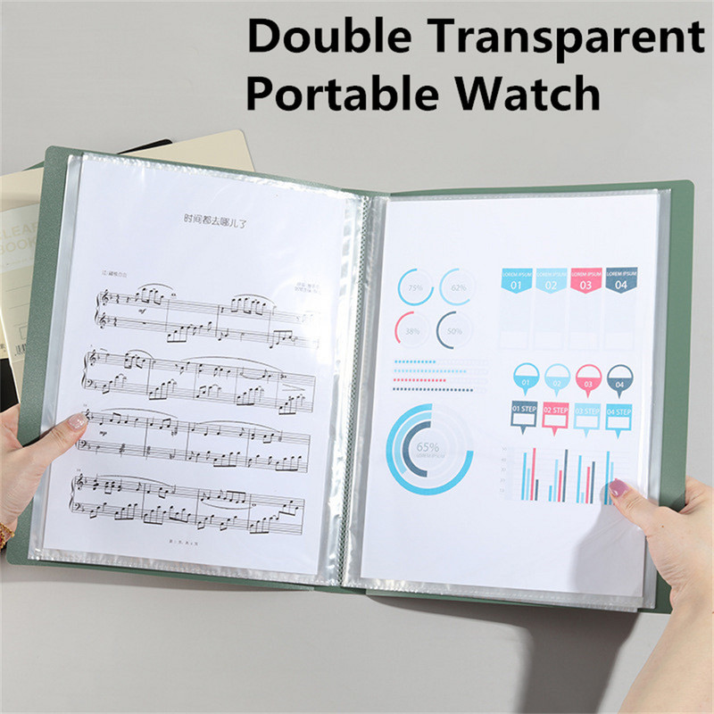 20/30/40/60 oldal A4-es oldalsó átlátszó vastagodó mappa Kiváló minőségű többrétegű iratborító Irodai tanszerek