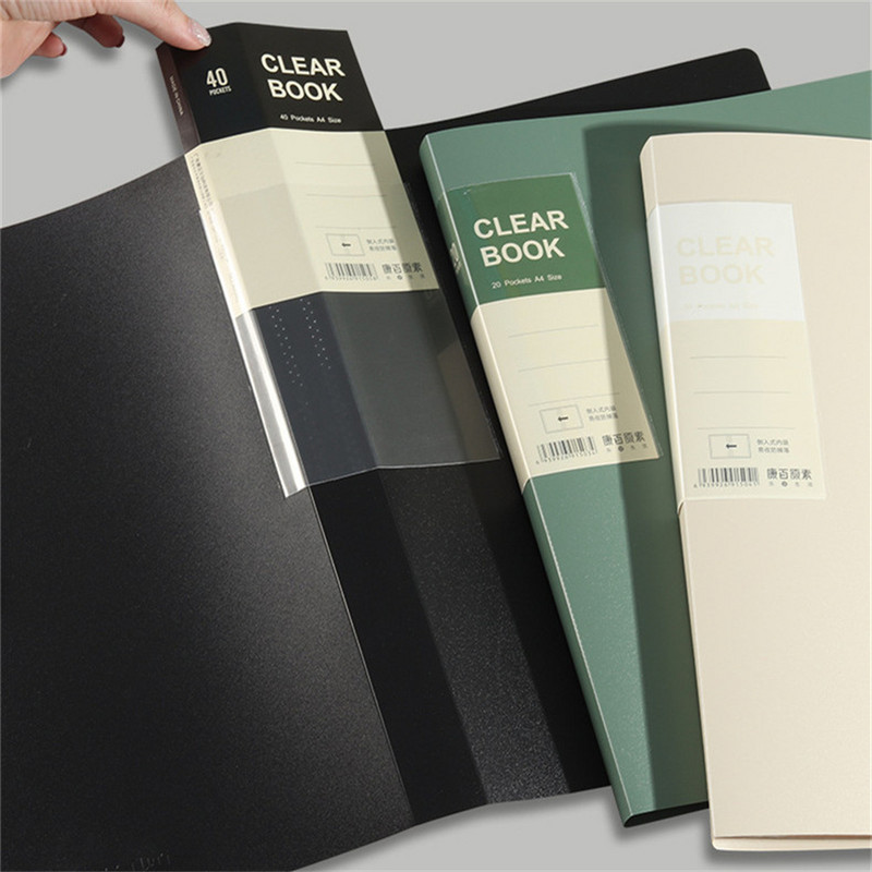 20/30/40/60 oldal A4-es oldalsó átlátszó vastagodó mappa Kiváló minőségű többrétegű iratborító Irodai tanszerek