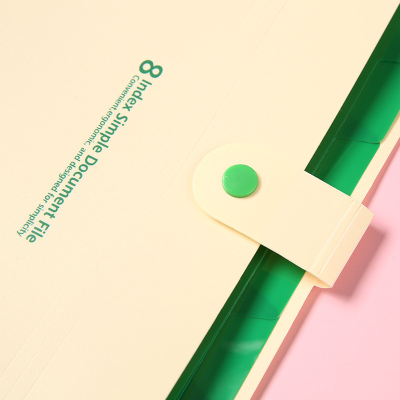 Jauns daudzslāņu A4 mapes apakšējais failu maisiņš failu maisiņš konfekšu krāsā 8 režģa orgānu soma liela ietilpība korejiešu vienkāršā biroja kancelejas preces