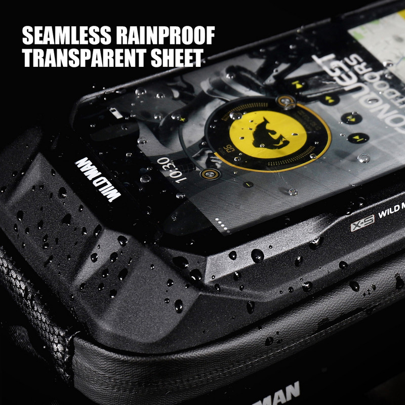 WILD MAN Geantă pentru bicicletă EVA Hardshell Mountain Bike Geantă frontală Călărie Rezistă împotriva ploaiei Telefon Geantă cu ecran tactil Accesorii pentru călărie