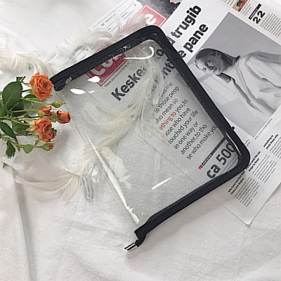 SKYSONIC A5 A4 rāvējslēdzēja failu maisiņš PVC PP Glitter caurspīdīgs uzglabāšanas organizators maisiņš failu mapju futrālis somas kancelejas piederumu turētājs