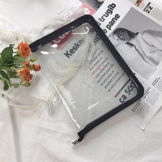 SKYSONIC A5 A4 rāvējslēdzēja failu maisiņš PVC PP Glitter caurspīdīgs uzglabāšanas organizators maisiņš failu mapju futrālis somas kancelejas piederumu turētājs