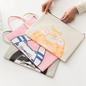 1 PC Cute Cat A4 formāta pārnēsājams failu turētājs failu soma ar rāvējslēdzēju uzglabāšanas soma Kawaii zīmuļu soma skolas biroja piederumi